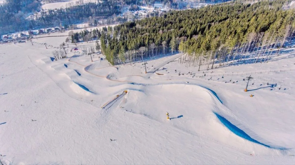 Snow trails
